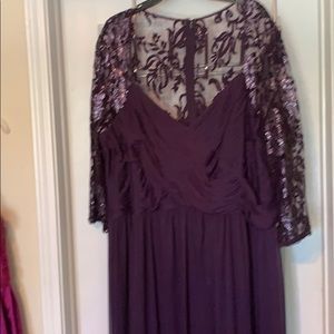Elegant in Eggplant colored sequined laced  gown!